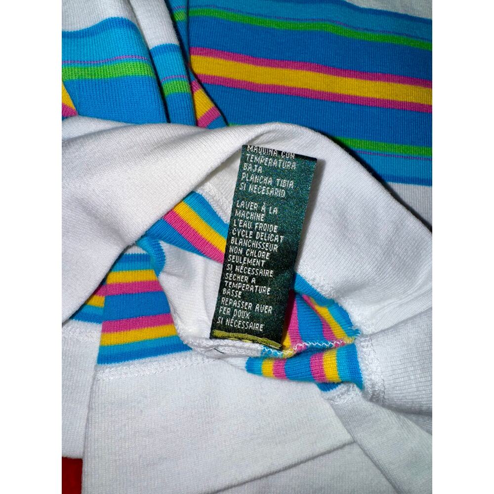 Lauren Ralph Lauren Striped Cotton Tank Top White Multicolor Women's Large Y2K - Picture 12 of 14